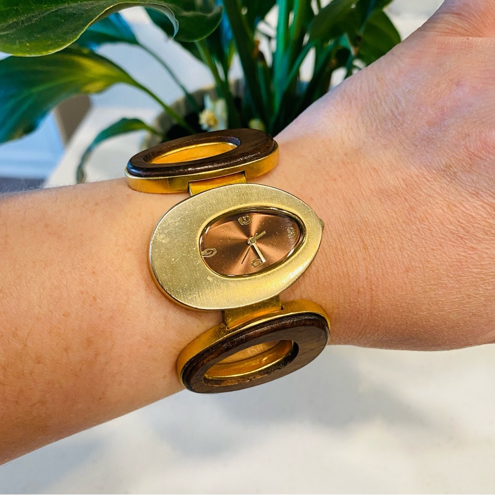 Gold and Brown Women's Bracelet Watch